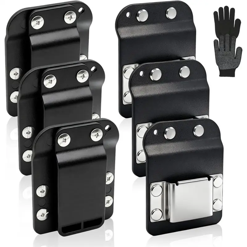 

AB47-Metal Clip Included 3 Piece Drill Holder Set For Tool Belt, Tape Measure Holder 2 In Belt Hook For Cordless Drill, Impact D