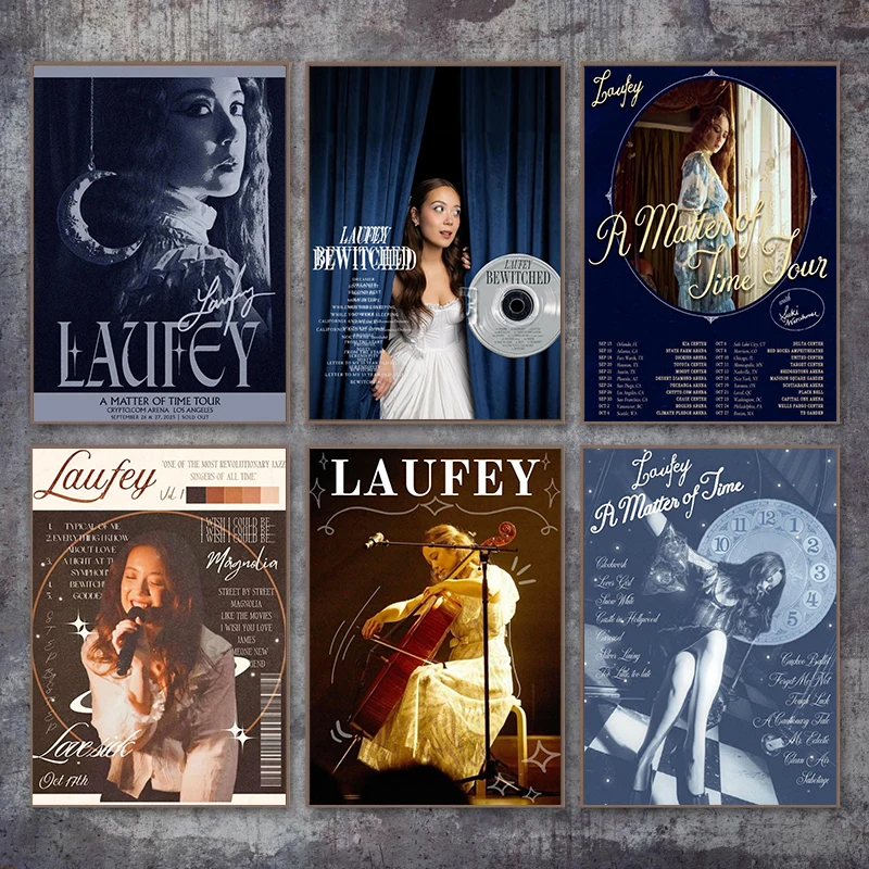 Lauvers A Matter of Time Tour Bewitched Album Canvas Print Indie Jazz Singer Wall Art Vintage Blue Aesthetic Music Home Decor