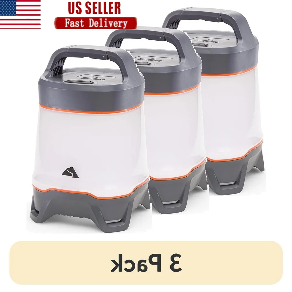 

1000 Lumen LED Lantern 3 Pack Camping Light Portable Outdoor Gear 275 Hour Runtime High Medium Low Modes Water Resistant Durable