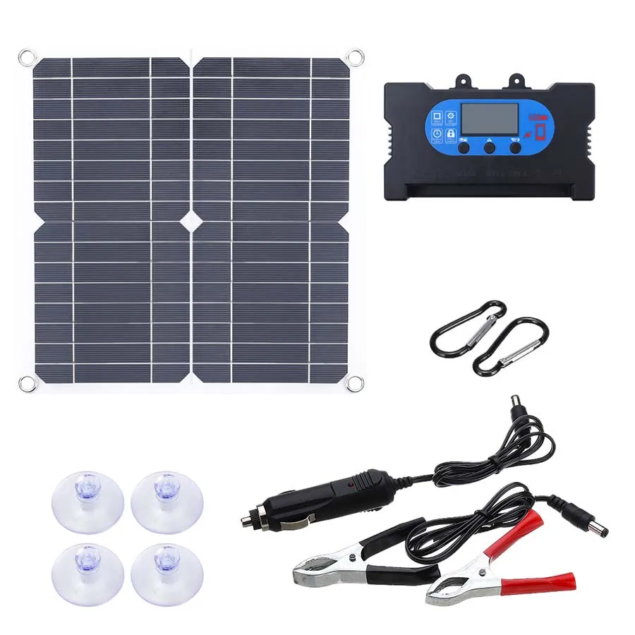 Solar Panel Kit 20V 25W IP65 Waterproof Solar  Fast Charger For Phone Portable Monocrystalline Solar Powered Battery Charger