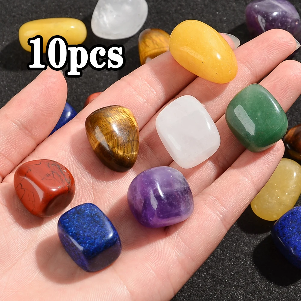 10 Stück Sortierte Natürliche Polierte Edelsteine, Echte Rohe Kristalle für Heimdekoration, Spirituelle Heilung und Geschenke – Detail 7
