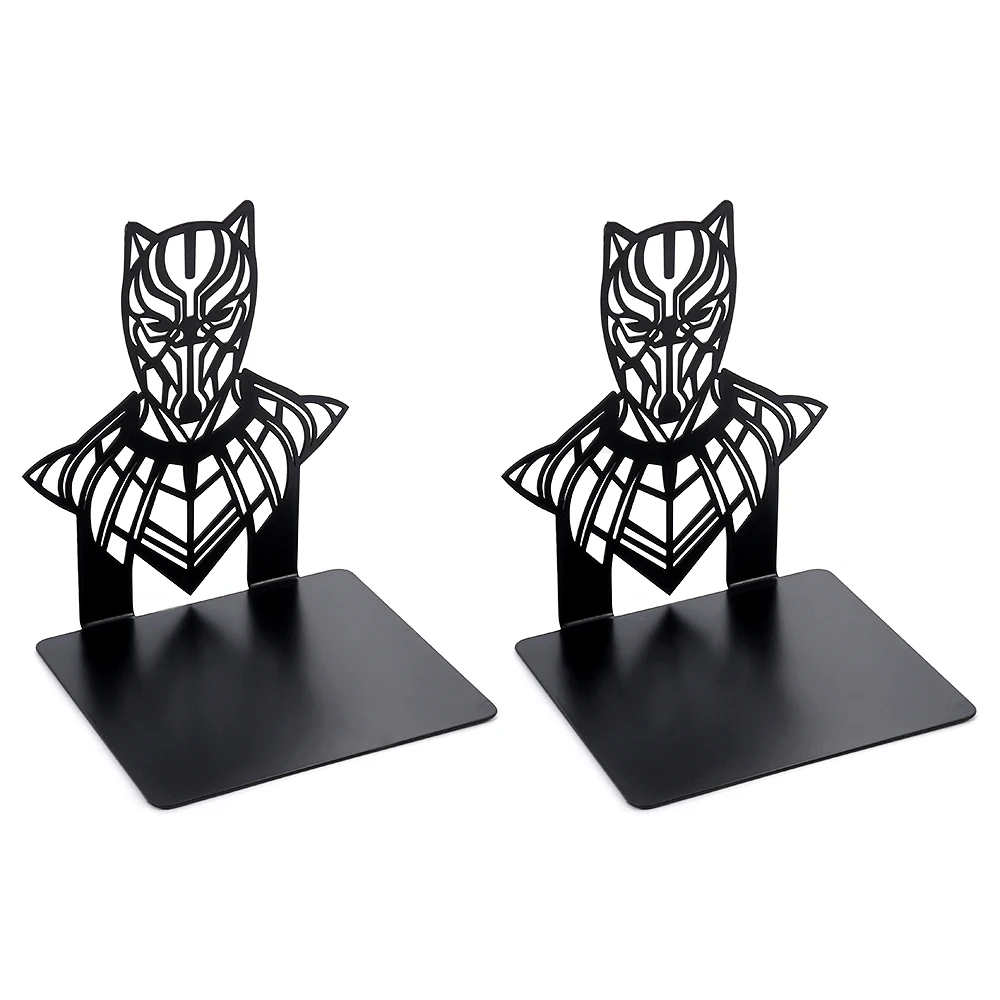 Marvel Superheroes Black Panther Metal Non-Slip Bookend Bracket The Avengers Bookrack BookShelf for Office Book Stop Accessories