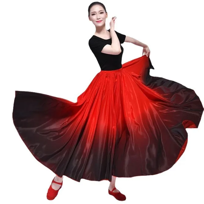 1 unids/lote falda degradada de danza del vientre a la moda para mujer falda de baile para actuación de mujer