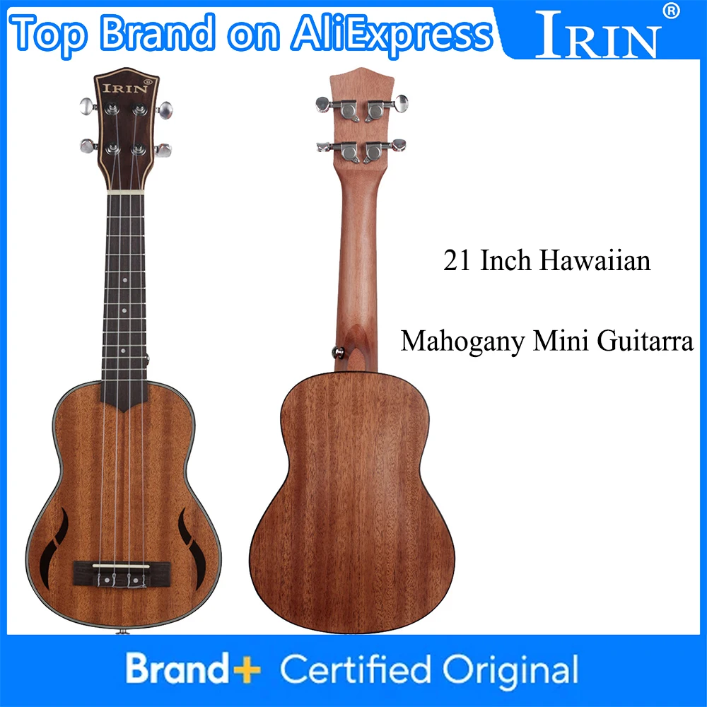 

IRIN 21 Inch Ukulele 4 Strings Hawaiian Guitar Mahogany Mini Guitarra Ukulele With Bag Tuner Capo Ukulele Mini Guitar Accessory