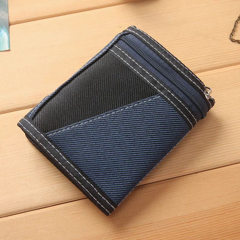 Wallet Cards ID Holder Bags Burse Fashion Men Wallets Good Quality Canvas Fabric Short Clutch Purses Male Moneybags Coin Purse