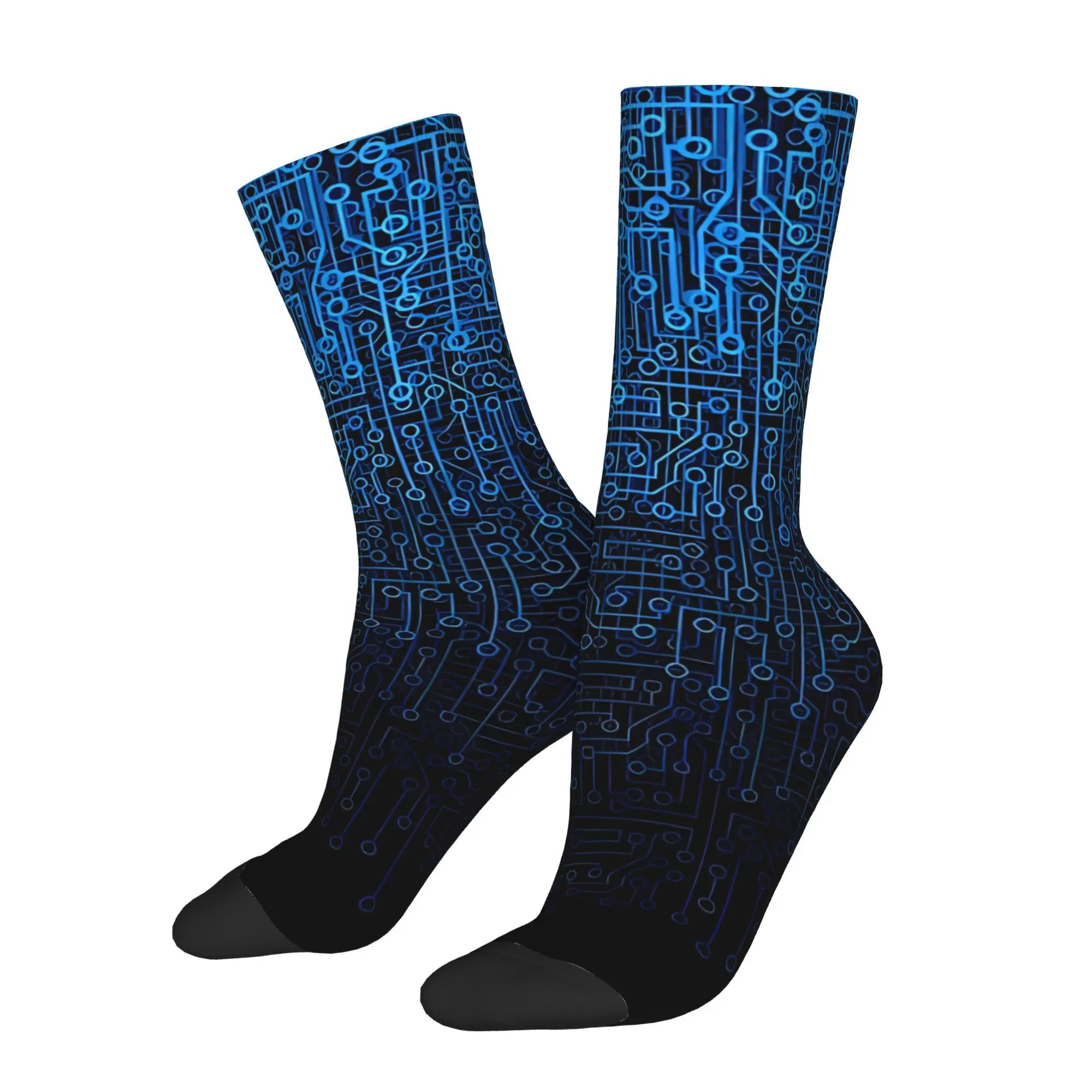 

Reboot III BLUE Computer Circuit Board Sock Printed Man Polyester Fashion