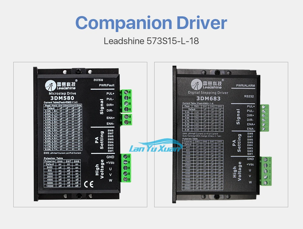 

Cloudray Leadshine 3 phase Stepper Motor 573S15-L-18 for NEMA23 5.8A length 76mm Shaft 8mm Co2 Laser Cutting Machine