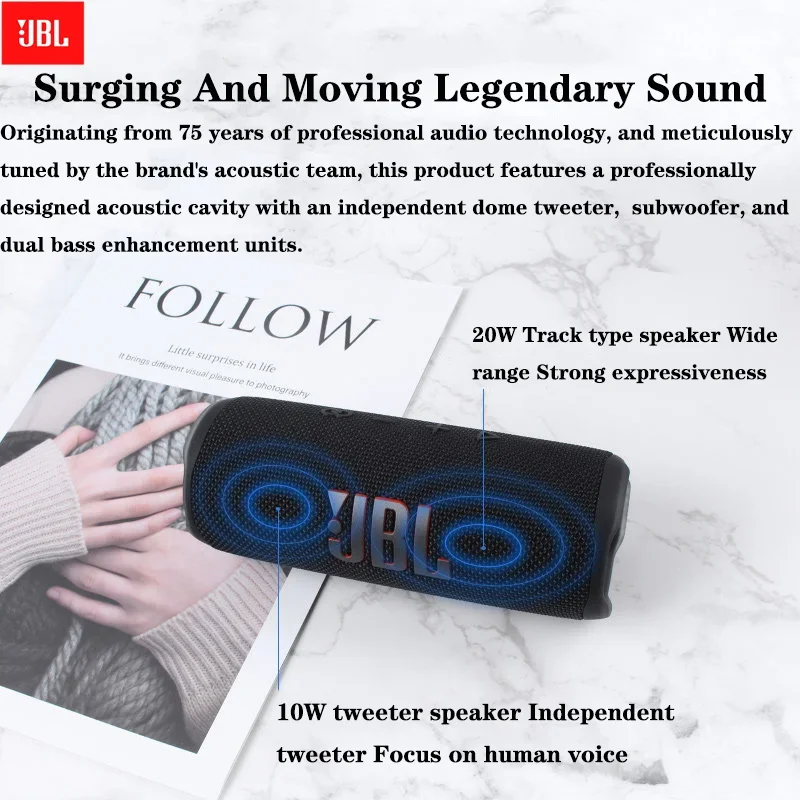 JBL FLIP6 Durable Wireless Bluetooth Speaker IP67 Dustproof Waterproof Deep Bass For Fun Weekend Outdoor Beach Party