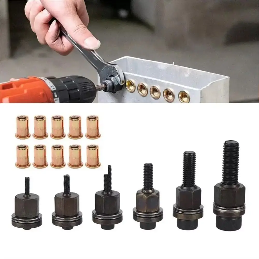 Carbon Steel Rivet Nut Tool Threaded Head Rivet Nut Threaded Insert Tool Rustproof Manual Rivet Nut Assortment Kit Rivnuts Tool