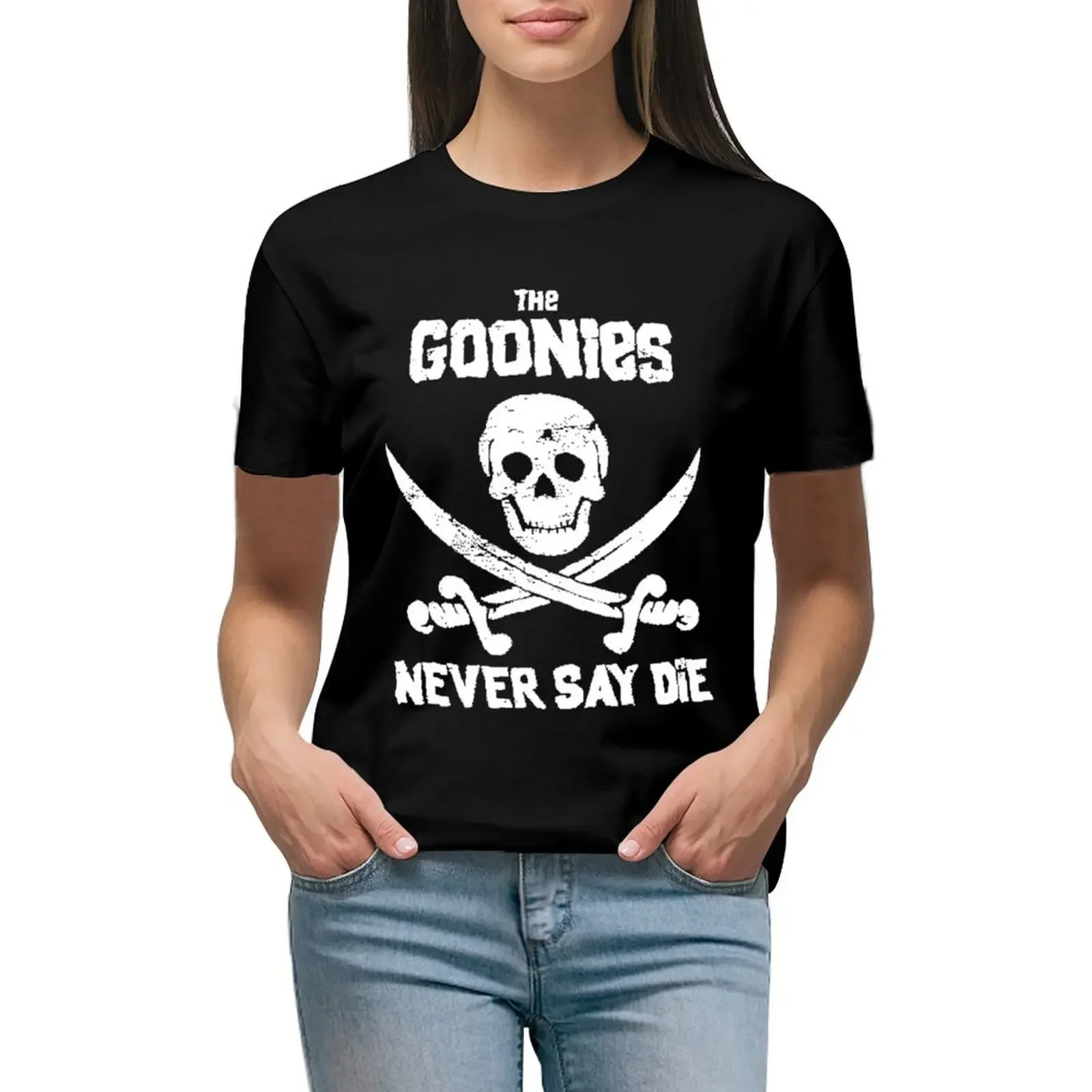 

THE GOONIES NEVER SAY DIE T-Shirt plain kawaii clothes summer clothes plus size tops t-shirts for Women loose fit