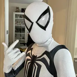 mar-vel The Amazing Spider-Man Edward Eddie Brock White Venom Mask with Faceshell & Lenses Cosplay Helmet for Man Birthday Gift
