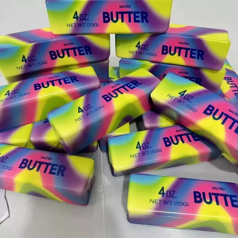 Soft Butter Stick Squishy Toy Squeeze Stress Relief Fidget Toy Simulation Fake Butter Model Bakery Window Display Gift Decor