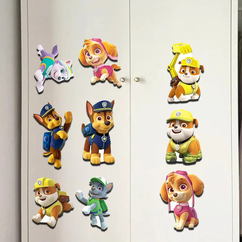 9PCS Paw Patrol Chase Refrigerator Magnets Kawaii Cartoon Cute Home Decorative Big Fridge Magnet Personalized Whiteboard Gadget