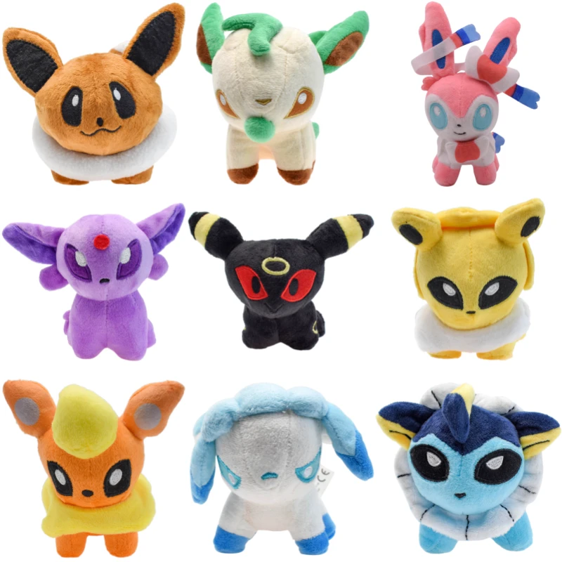 9 Styles Kawaii Pokemon Eevee Vaporeon Espeon Umbreon Sylveon Plush Toys Cartoon Flareon Jolteon Glaceon Leafeon Peluche Dolls