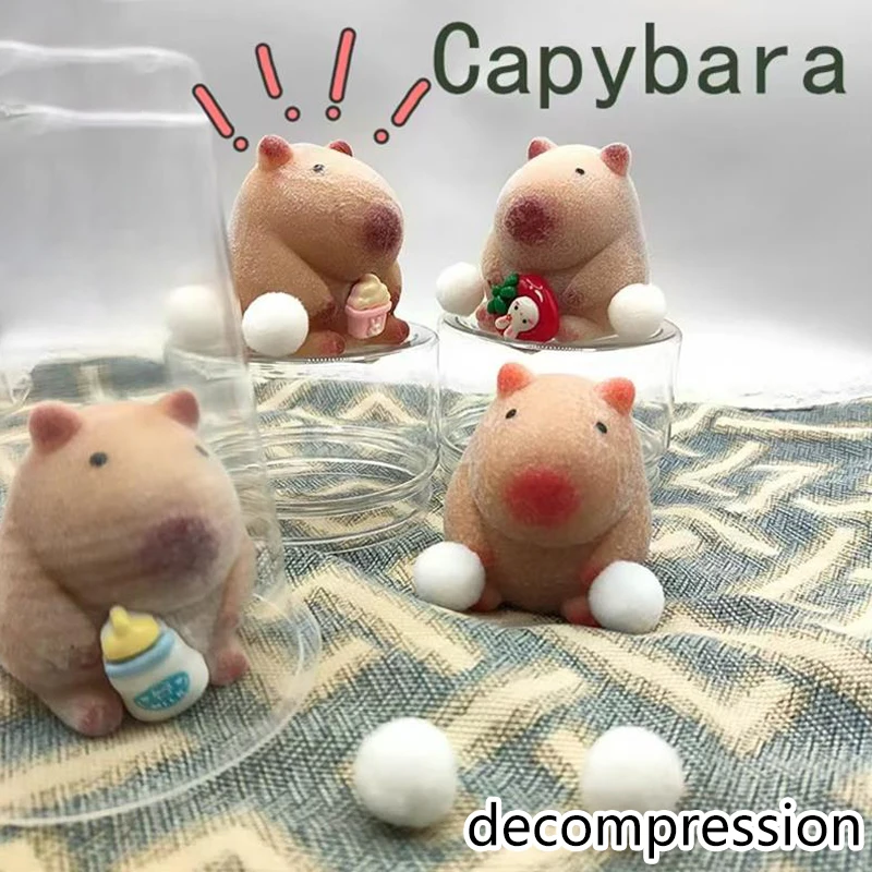 Random One Cartoon Cute Capybara Pinch Toys Creative Funny Squeeze Relieve Stress Doll Slow Rebound Super Soft Mud Feel Toy Gift