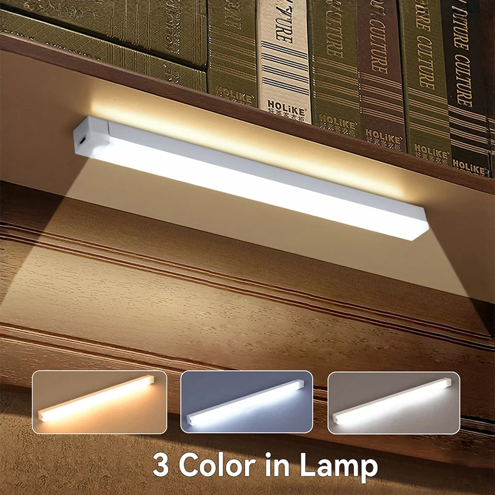 1 pezzo, luce LED ricaricabile tramite USB con sensore di movimento, disponibile in 3 colori, adatta per armadi, cucine, armadi e scarpe