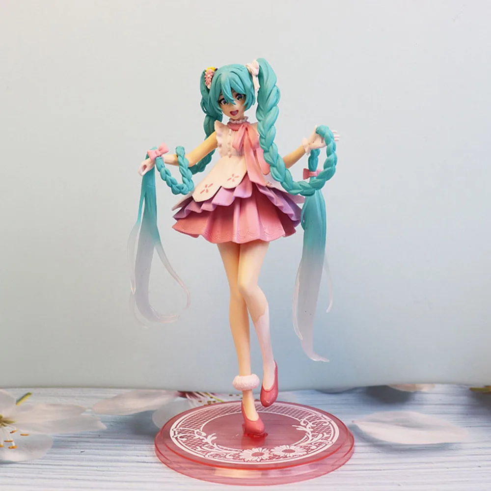 Anime Hatsune Miku Cute Doll Kawaii Miku Statue Figurines Pvc Action Figure Collectible Handmade Model Toy Birthday Xmas Gift