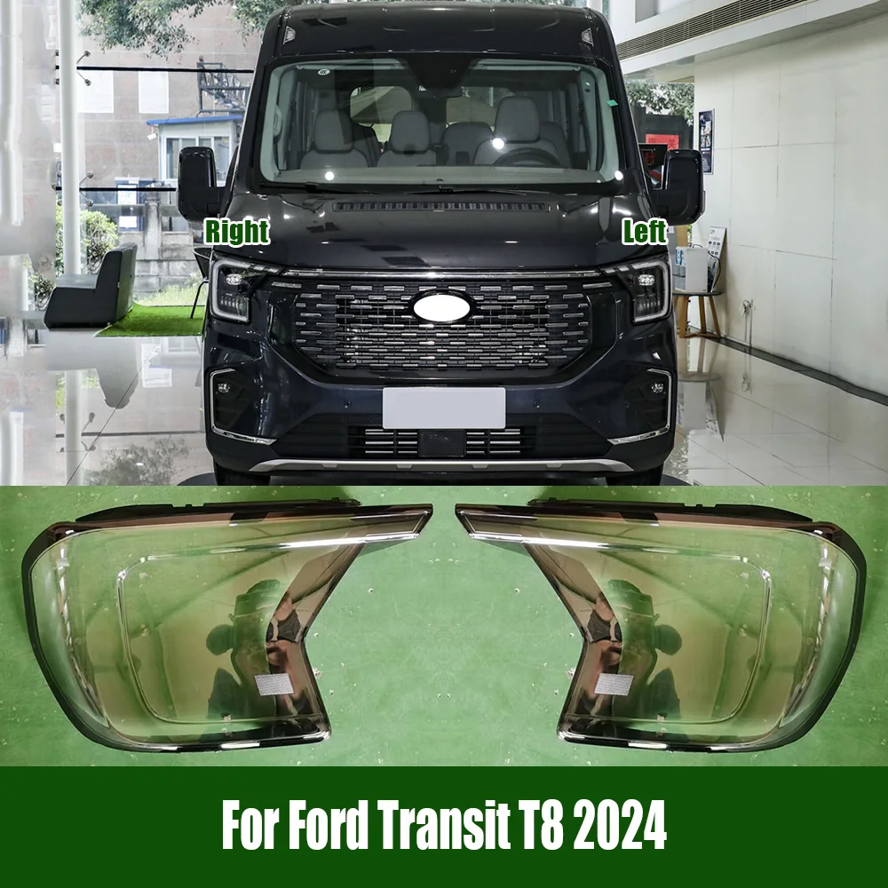 For Ford Transit T8 2024 Car Accessories Headlamp Shell Headlight Lens Cover Transparent Lampshade Plexiglass