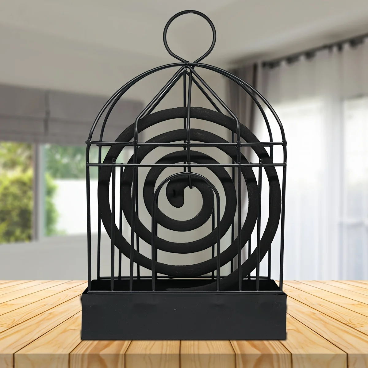 Bird Cage Mosquito Coil Stand, Household Portable Fireproof Iron Stand, Hanging Portable Box, Novelty