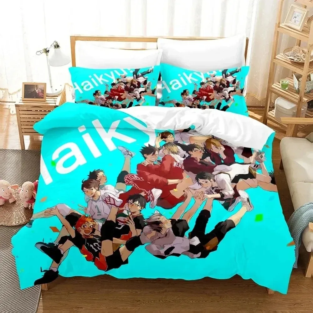 

3D Print Haikyu Anime Bedding Set 3D Printed Suitable for Bedroom Duvet Cover Set With Pillowcases Kids Home Textile