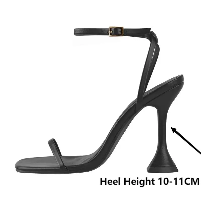 Onlymaker Women Black Ankle Strap High Heel Sandals Summer Sexy Heels