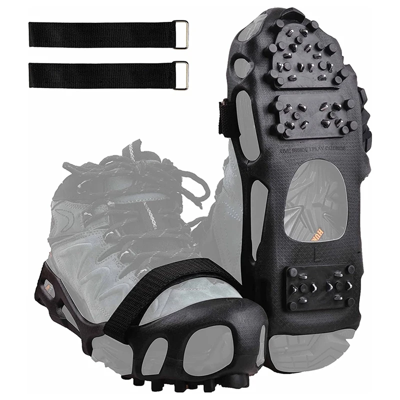 Ice Cleats Snow Traction Cleats Crampon For Walking On Snow And Ice 28 Spikes Upgrade Non-Slip Overshoe