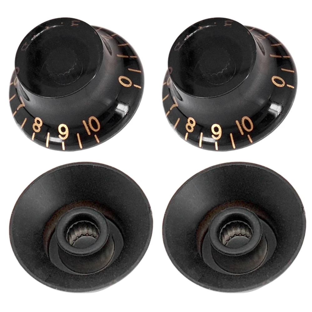 

Electric Guitar Tone Volume Control Knobs 4PCS for EPI LP Electric Guitar, 6mm Potentiometer Shaft, PMMA, Black Gold/Silver