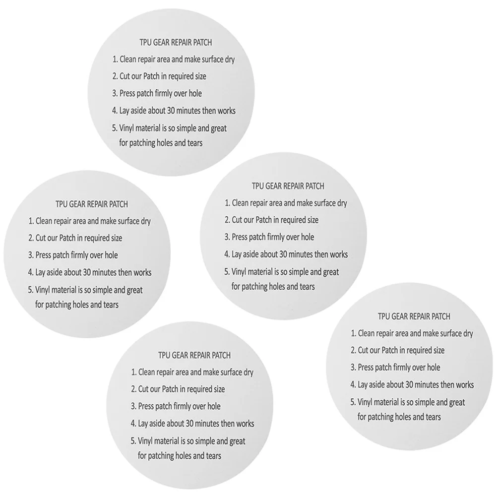 

5pcs Waterproof Patch Tpu Repair Patches For Swim Ring Inflatable Boat Tent Raincoat Kayak Air Mattress Leakproof Sturdy