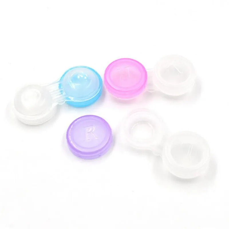 5Pcs Portable Contact Lens Case Eyes Contacts Care Container Box Contact Lenses Storage Box Two-color Contact Lens Box