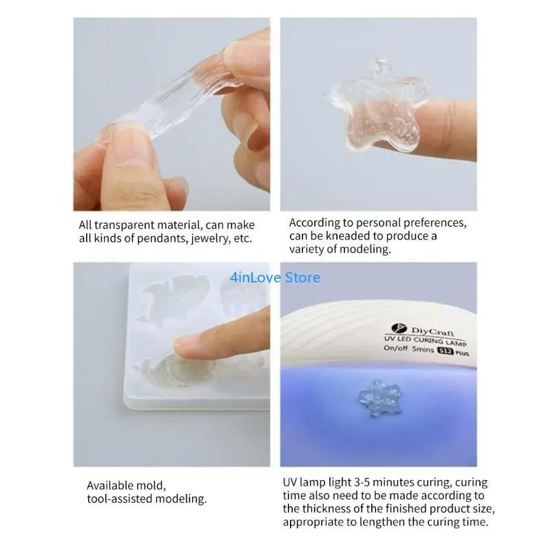 

T4MD Гибкая нетоксичная УФ-смола, активируемая солнечным светом, твердый прозрачный клей для ремесленников и художников