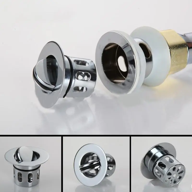 

652F Swivel Drain Stopper Stainless Built-in Sink Drain Plug Hair Catcher Faucet Bathroom Bathtub Accessories