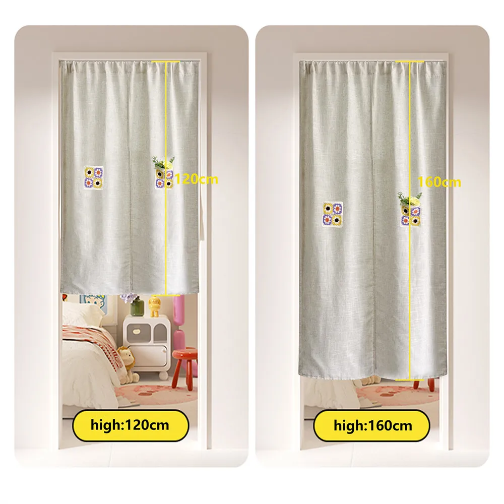 ستارة باب كتان بوهو مع جيب زهور ، ألواح نوافذ تصنعها بنفسك للفناء ، زجاج ، خصوصية المطبخ ، مقسم التقسيم ، ديكور غطاء الباب