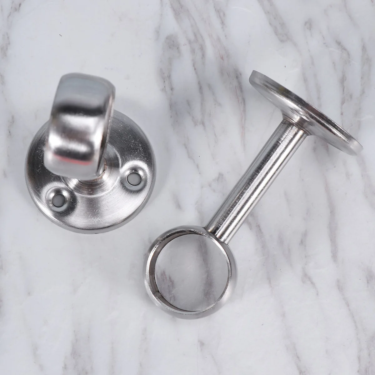 

2Pcs Stainless Steel Closet Pole Socket Round Shape Heavy Duty Rustproof Support Brackets for Closet Curtain Rods 25mm Diameter