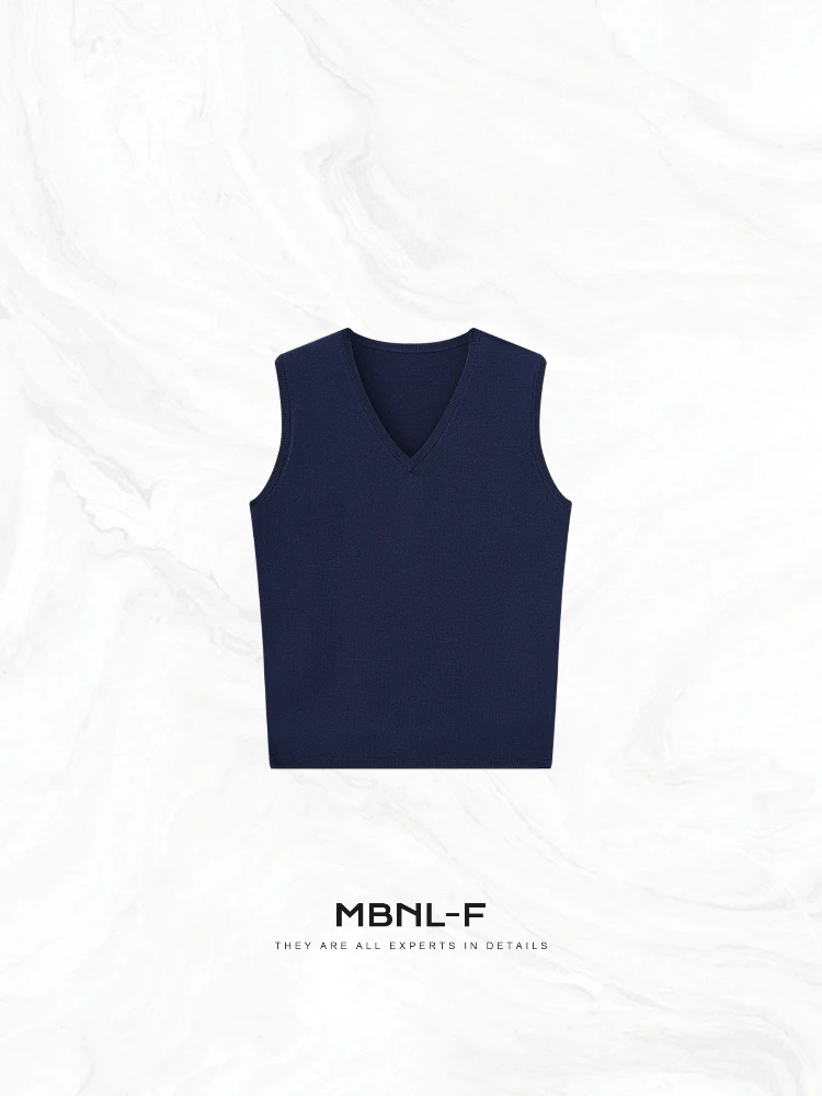 

MBNLF mat High Knowl Wool Blend Vest Cozy V-Ne Daily Wear Summer 2025 Ladies' Svel Top XMXBX265