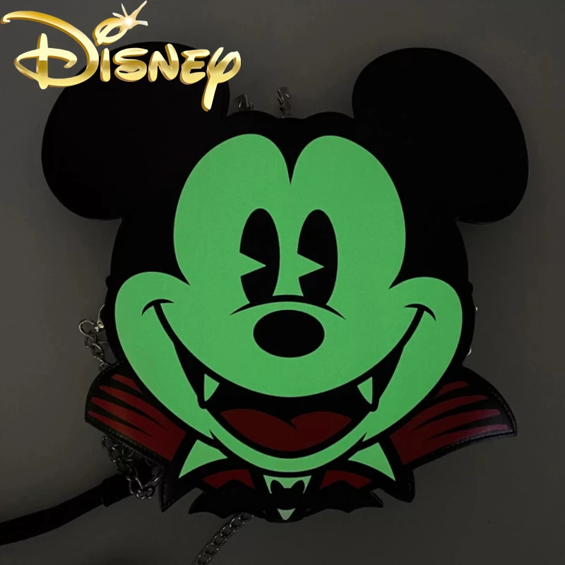 Disney Mickey New Women's Shoulder Bag Halloween Decoration Cartoon Women's Shoulder Messenger Bag 3D Fashion Trend Women's Bag