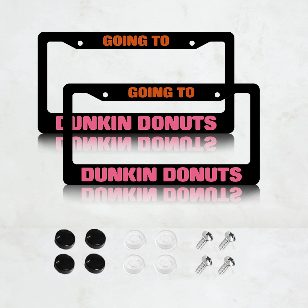 

2 шт. алюминиевых рамок для номерных знаков Dunkin Donuts - стандартный размер США 6 x 12 дюймов, декоративный кронштейн для автомобильного номерного знака