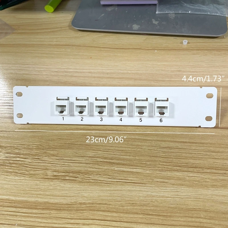 6-Port CAT5e Shielded Patch Panel RJ45 10G Ready Metal Housing Color-Coded Labeling for T568A and T568B Wiring,White 24BB