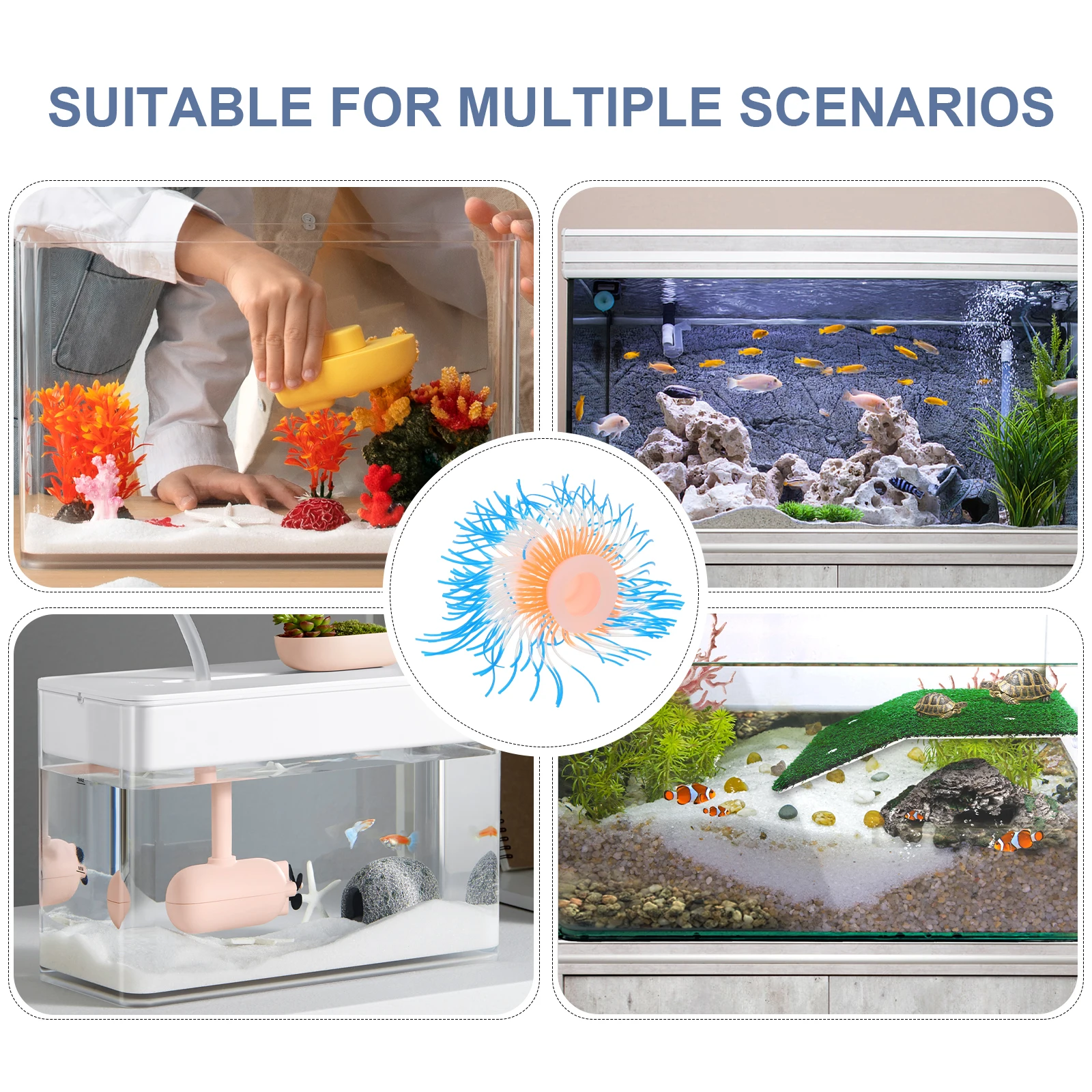 

Colorful Corals Artificial Statue Glowing Figurine Landscaping Decor Aquarium Glow Plants Soft Coral Reef Fish Tank