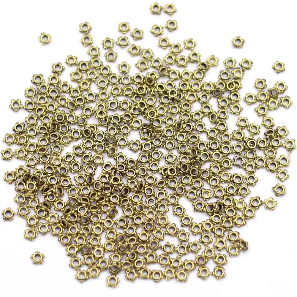 

300Pcs Gold Tone Tiny Flower Star Metal Spacer Beads Jewelry DIY Findings Charms 4mm