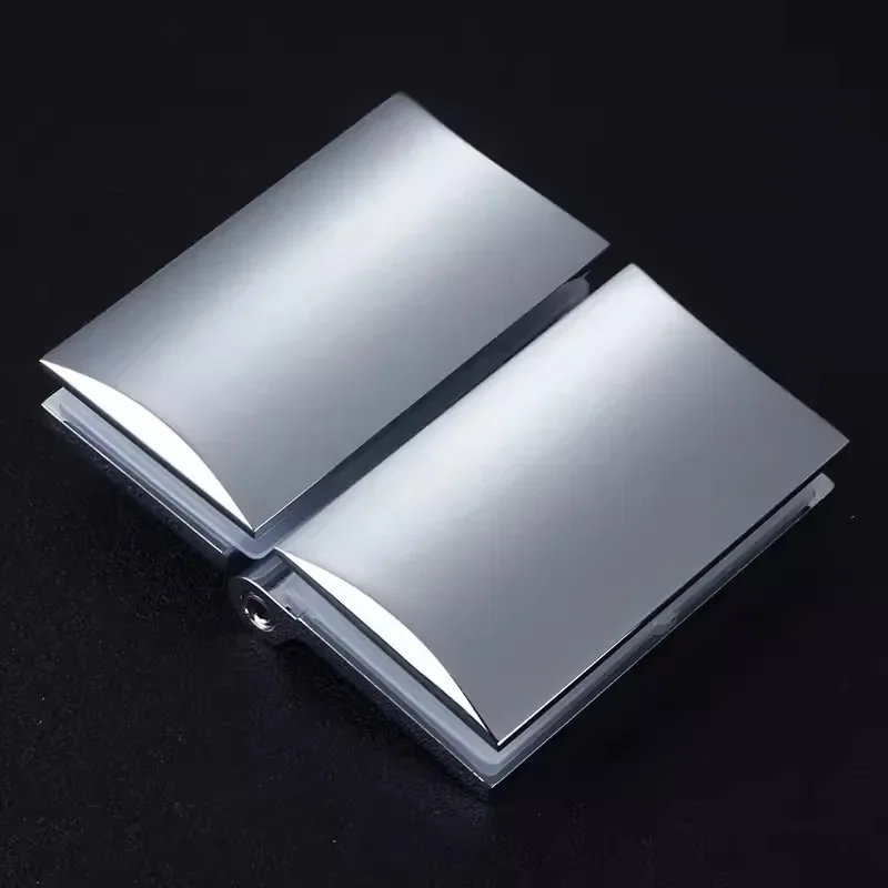 Inward opening 180 degree curved bright bathroom clip shower room glass door hinge glass cabinet hinge(XYGL-13)