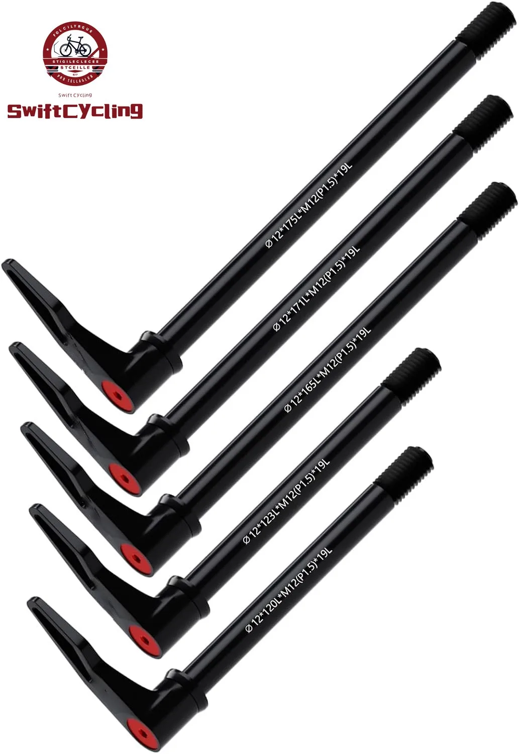 

Swift MTB Road Bike Thru Axle Front Fork Shaft Skewers With handle M12xP1.0/1.5/1.75 Bicycle Quick Release Skewer Accessories