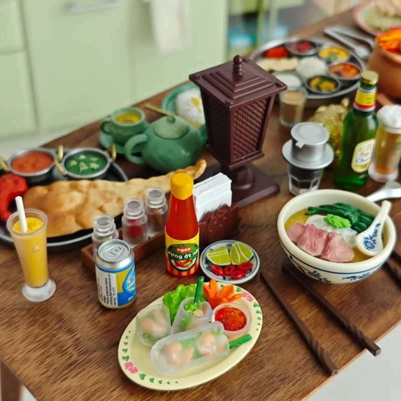 ฟิกเกอร์ Re-Ment ชุดอาหารเอเชีย กล่องสุ่มขนาดเล็ก ฉากจิ๋ว ของเล่นขนม ของสะสม ของขวัญสำหรับเด็ก