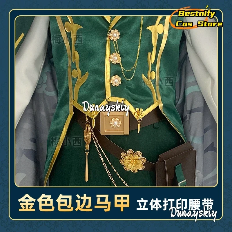 تأثيري الهوية الخامس ريتشارد الاسترليني فارس تأثيري حلي الأخضر المخملية بدوره كيب موحدة لعبة أنيمي لعب الأدوار شعر مستعار حذاء الدعامة S