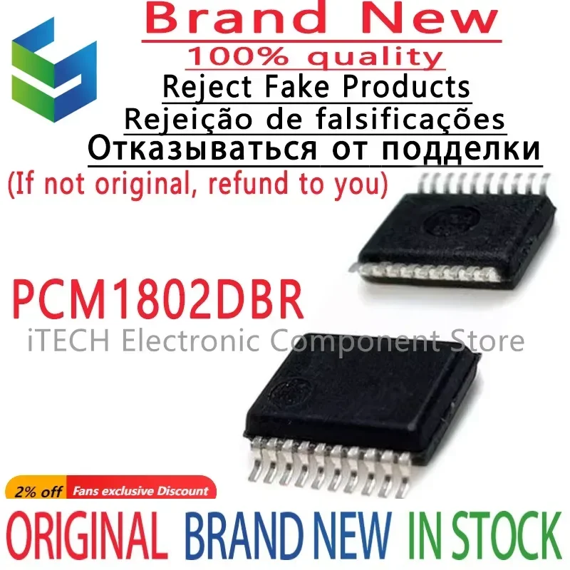 1-10Pcs/lot PCM1802DBR PCM1802 SSOP-20 New and Original