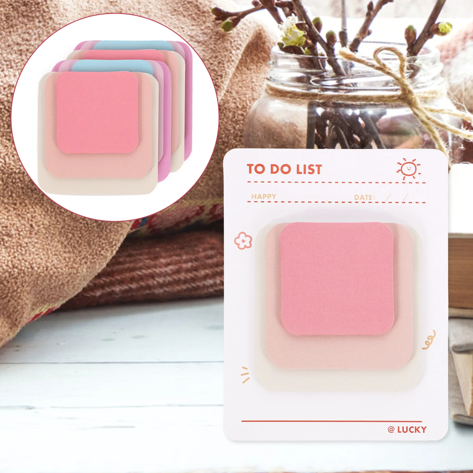 

4Pcs Multi-Function Memo Stickers Simple Design No Residue Tearable Labels for Files Books Scheduling Student Stationery