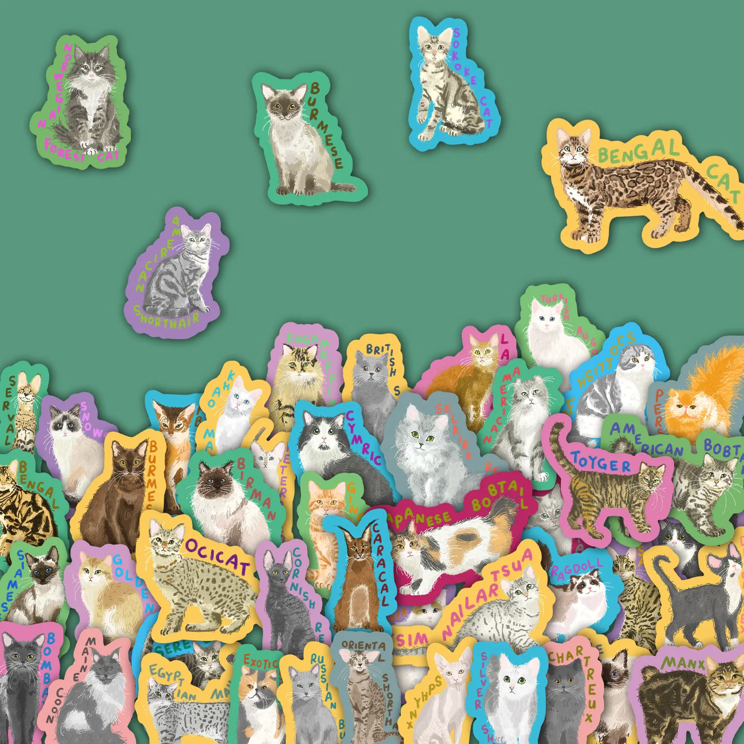 50 PCS Cute Dog Cartoon Stickers, Waterproof DIY Decals for Luggage, Laptop, Phone Case, Skateboard, Water Bottle and Journal