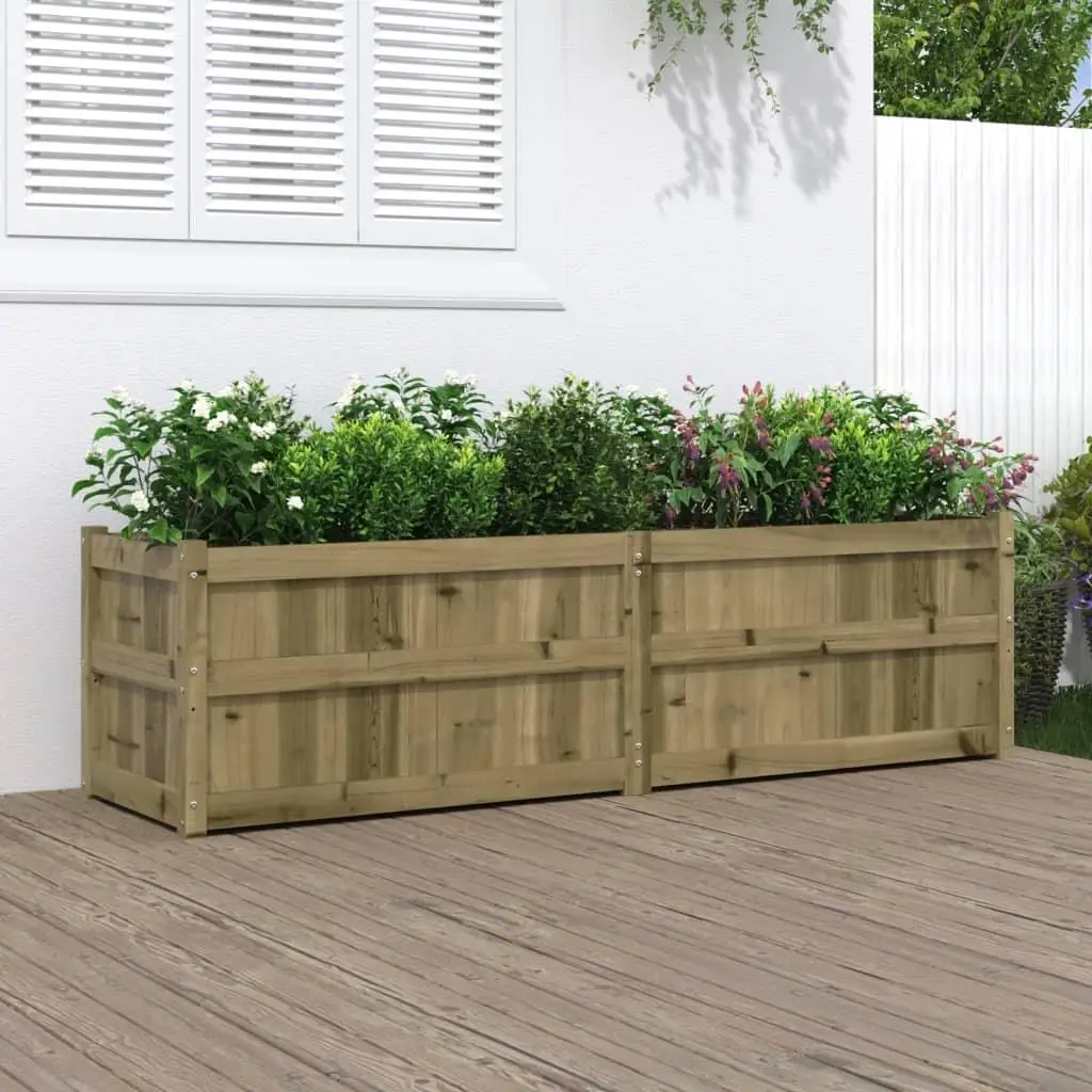 70.9x19.7x19.7 Inch Wooden Garden Planter - Durable Impregnated Pine for Outdoor Use