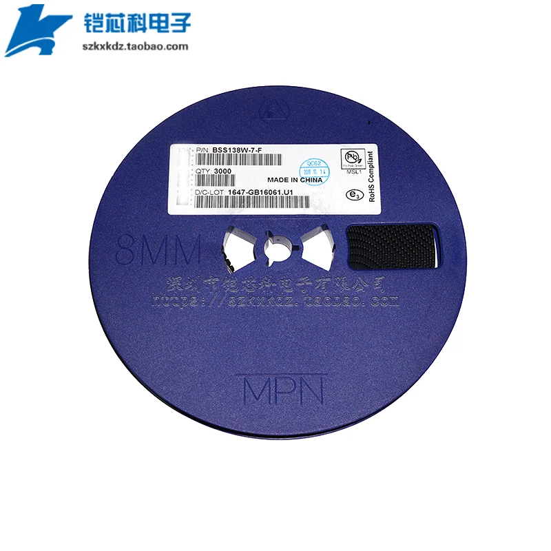 

3000Pcs Original BSS138W-7-F BSS138W K38 Transistor SOT-323 MOSFET N-CH 50V 200MA