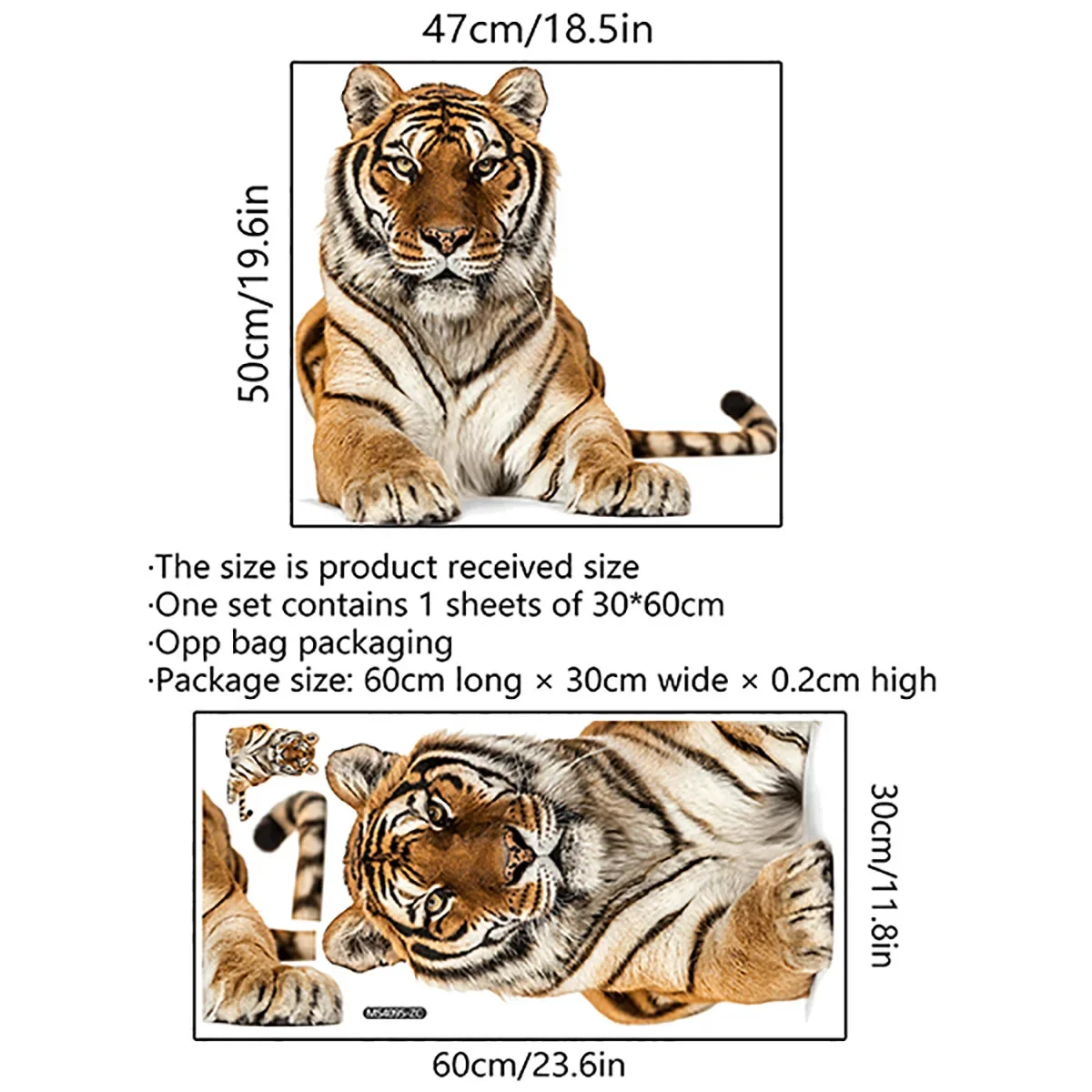Tiger Animal Wall Murals Wallpaper Sticker Kids Bedroom Decoration Living Room Home Decor Removable Decovative Nursery Decal Art