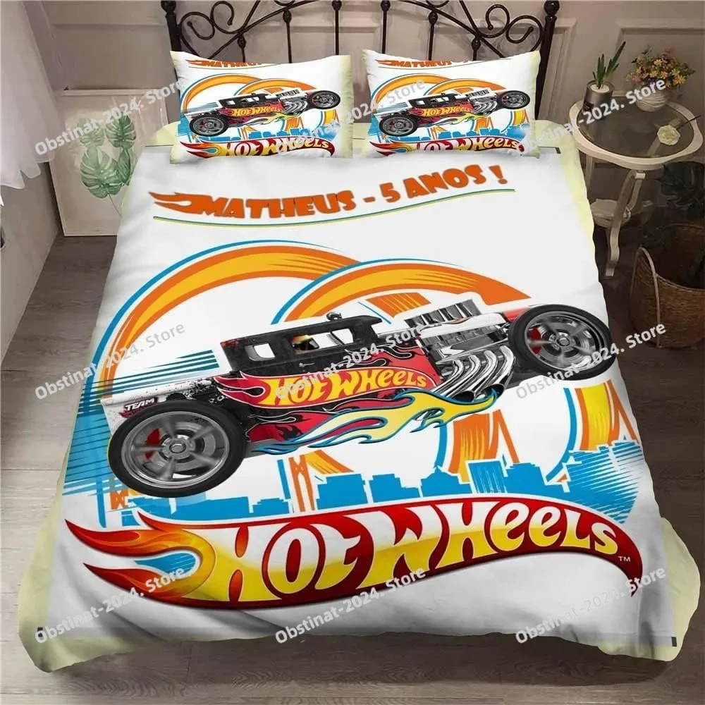 Monster Trucks Cartoon Bedding Sets Exquisite Bed Supplies Set Hot Wheels Comforter Set Bedding Set Luxury Birthday Gift